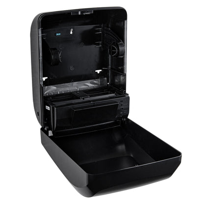 Clean Tek Professional Black Plastic 8" Automatic Paper Towel Roll Dispenser - 12" x 8 3/4" x 15 1/2" - 1 count box