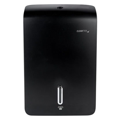 Clean Tek Professional Black Plastic C-Fold / M-Fold Paper Towel Dispenser - 10 3/4" x 4 1/4" x 16 3/4" - 1 count box