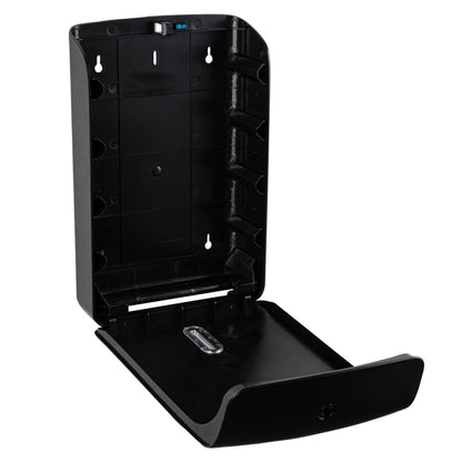 Clean Tek Professional Black Plastic C-Fold / M-Fold Paper Towel Dispenser - 10 3/4" x 4 1/4" x 16 3/4" - 1 count box