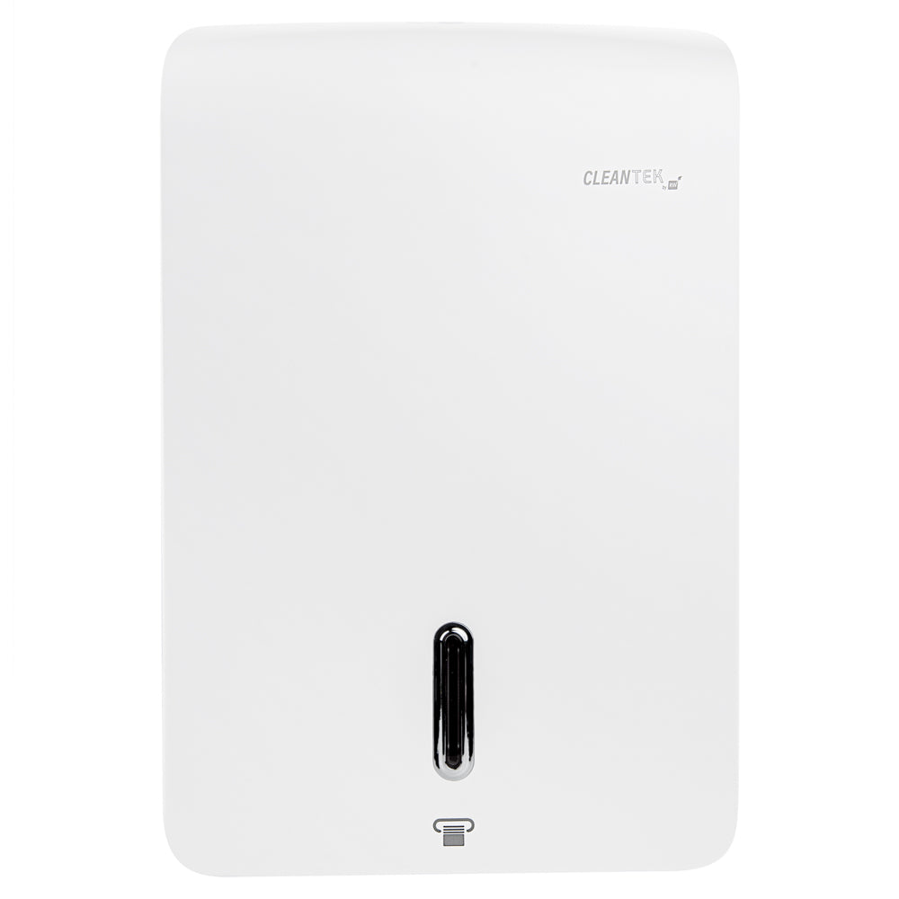 Clean Tek Professional White Plastic C-Fold / M-Fold Paper Towel Dispenser - 10 3/4" x 4 1/4" x 16 3/4" - 1 count box