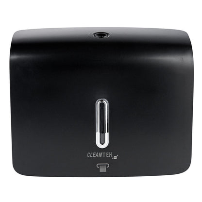 Clean Tek Professional Black Plastic M-Fold Paper Towel Dispenser - 10 3/4" x 3 1/2" x 8 3/4" - 1 count box