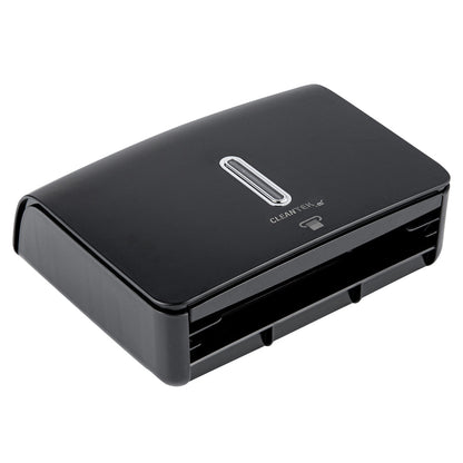 Clean Tek Professional Black Plastic M-Fold Paper Towel Dispenser - 10 3/4" x 3 1/2" x 8 3/4" - 1 count box