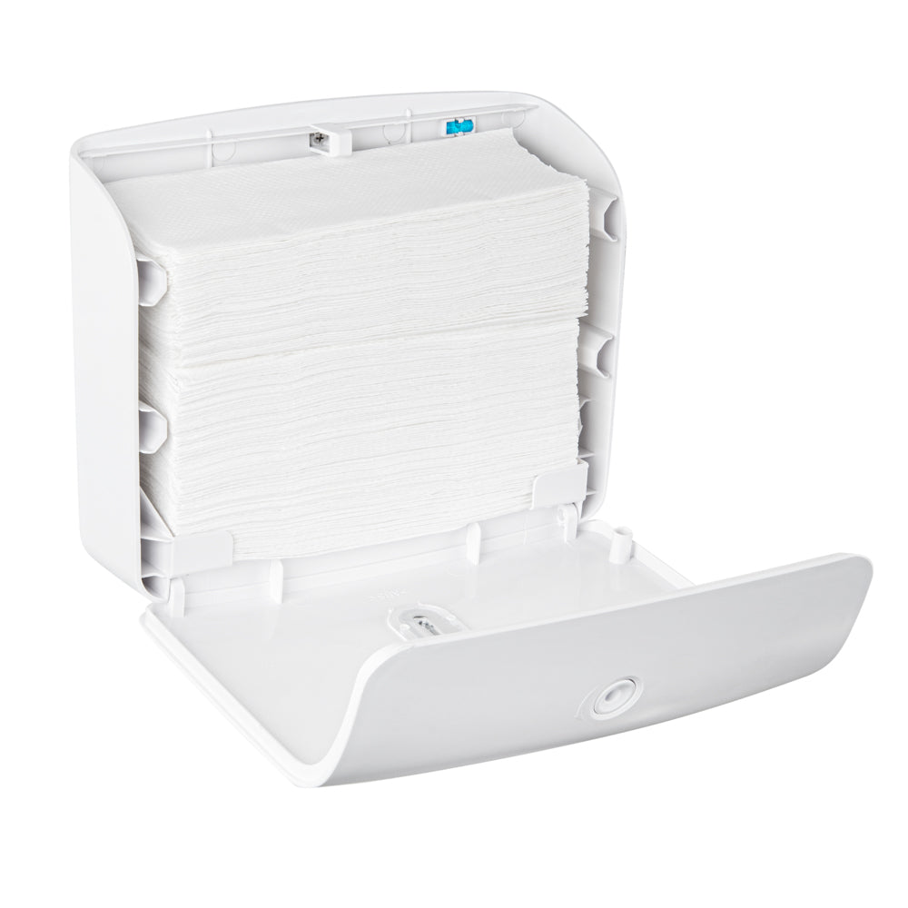 Clean Tek Professional White Plastic M-Fold Paper Towel Dispenser - 10 3/4" x 3 1/2" x 8 3/4" - 1 count box