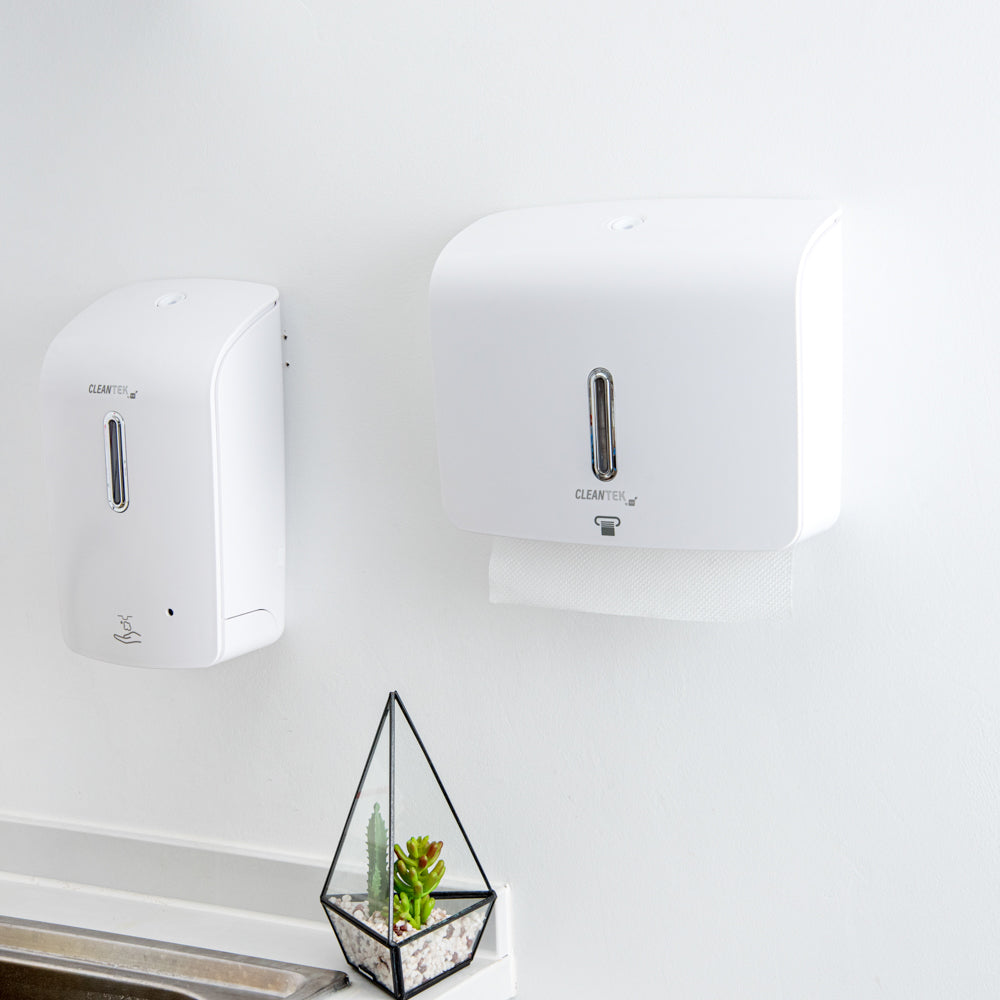 Clean Tek Professional White Plastic M-Fold Paper Towel Dispenser - 10 3/4" x 3 1/2" x 8 3/4" - 1 count box