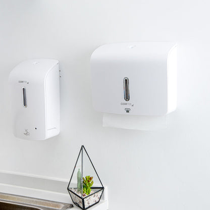 Clean Tek Professional White Plastic M-Fold Paper Towel Dispenser - 10 3/4" x 3 1/2" x 8 3/4" - 1 count box