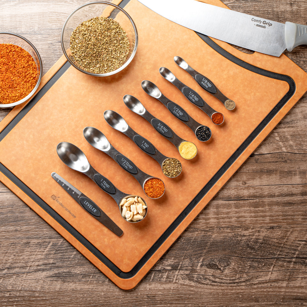 Met Lux Black Stainless Steel Measuring Spoon Set - 8-Piece, Magnetic - 1 count box
