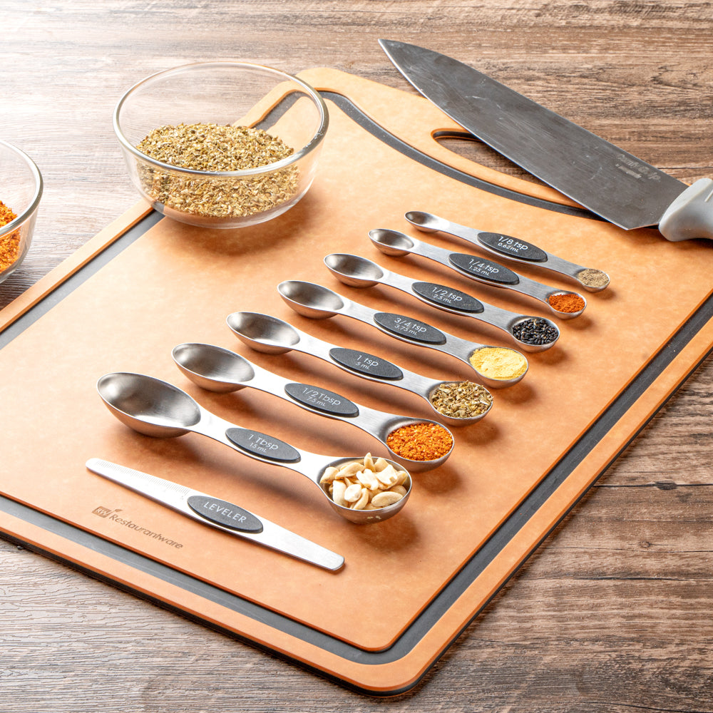 Met Lux Black Stainless Steel Measuring Spoon Set - 8-Piece, Magnetic - 1 count box
