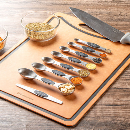 Met Lux Black Stainless Steel Measuring Spoon Set - 8-Piece, Magnetic - 1 count box