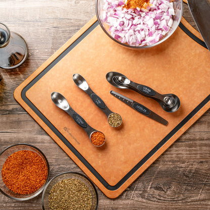 Met Lux Black Stainless Steel Measuring Spoon Set - 8-Piece, Magnetic - 1 count box