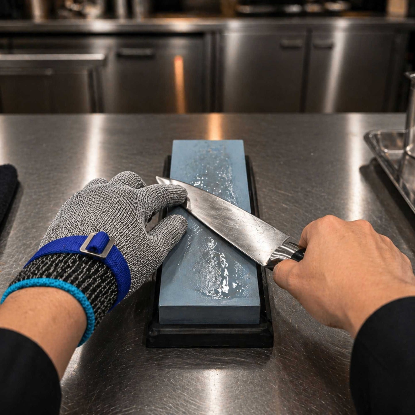 Life Protector Fiber / Stainless Steel Mesh Large Cut-Resistant Glove - Level 9, Food Safe - 9 3/4" x 4 1/4" - 1 count box