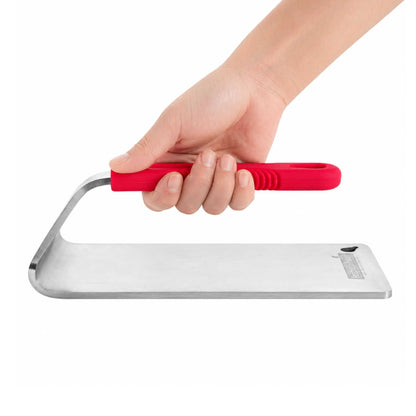 Met Lux Stainless Steel Steak Weight - with Silicone Handle - 8 1/2" x 4 1/4" - 1 count box