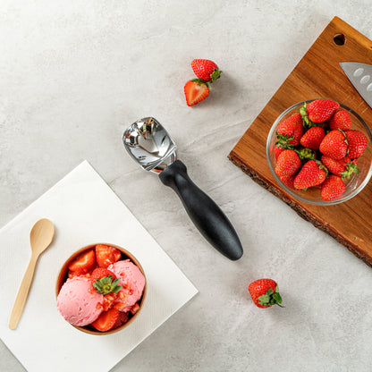 Comfy Grip Black Metal Ice Cream Scoop - 7 3/4" x 2" x 1 3/4" - 1 count box