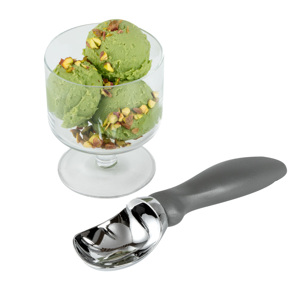 Comfy Grip Gray Metal Ice Cream Scoop - 7 3/4" x 2" x 1 3/4" - 1 count box