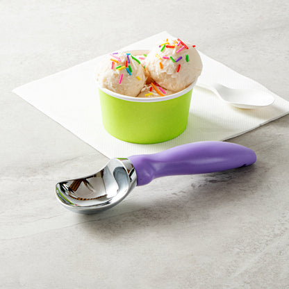 Comfy Grip Purple Metal Ice Cream Scoop - 7 3/4" x 2" x 1 3/4" - 1 count box