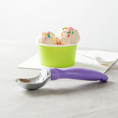 Comfy Grip Purple Metal Ice Cream Scoop - 7 3/4" x 2" x 1 3/4" - 1 count box