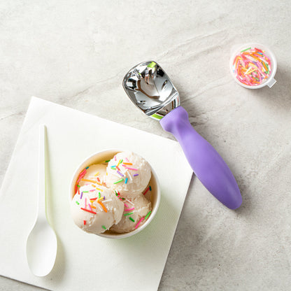 Comfy Grip Purple Metal Ice Cream Scoop - 7 3/4" x 2" x 1 3/4" - 1 count box