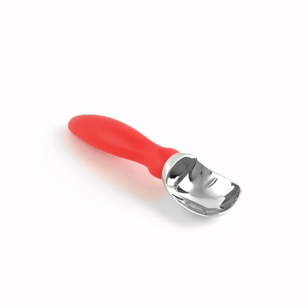 Comfy Grip Red Metal Ice Cream Scoop - 7 3/4" x 2" x 1 3/4" - 1 count box