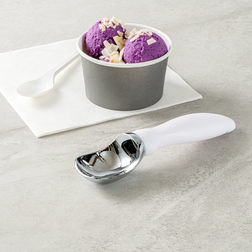 Comfy Grip White Metal Ice Cream Scoop - 7 3/4" x 2" x 1 3/4" - 1 count box