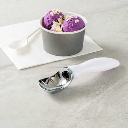 Comfy Grip White Metal Ice Cream Scoop - 7 3/4" x 2" x 1 3/4" - 1 count box