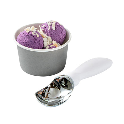 Comfy Grip White Metal Ice Cream Scoop - 7 3/4" x 2" x 1 3/4" - 1 count box