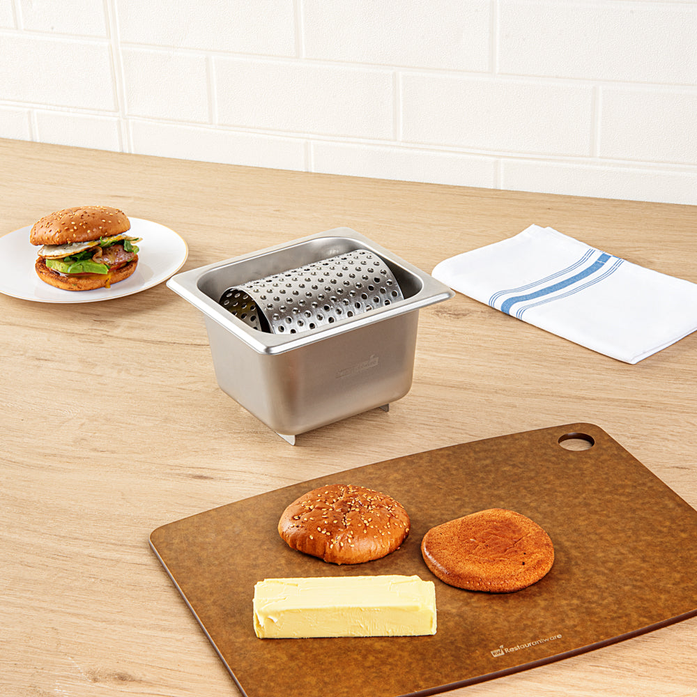 Met Lux White Stainless Steel Butter Wheel / Spreader - 10 1/4" x 10 1/4" x 10 1/4" - 1 count box