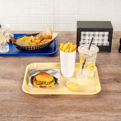 Chef 101 Rectangle Beige Plastic Fast Food Tray - 10" x 14" - 10 count box
