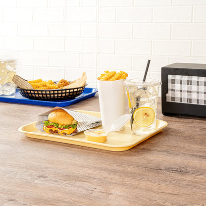 Chef 101 Rectangle Beige Plastic Fast Food Tray - 10" x 14" - 10 count box