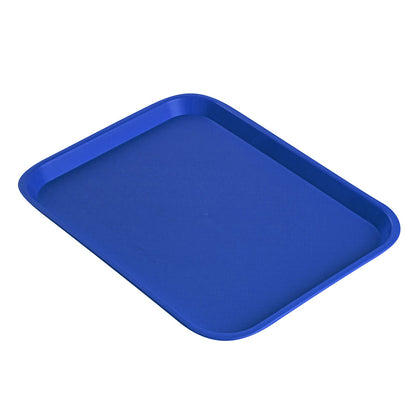 Chef 101 Rectangle Blue Plastic Fast Food Tray - 10" x 14" - 1 count box