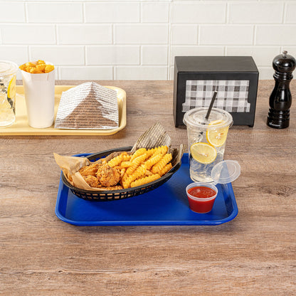 Chef 101 Rectangle Blue Plastic Fast Food Tray - 10" x 14" - 1 count box