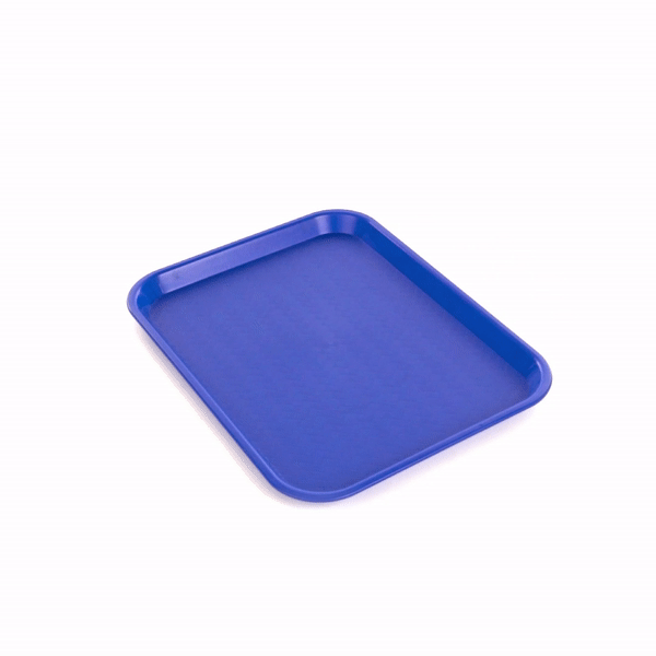 Chef 101 Rectangle Blue Plastic Fast Food Tray - 10" x 14" - 1 count box