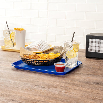 Chef 101 Rectangle Blue Plastic Fast Food Tray - 10" x 14" - 1 count box