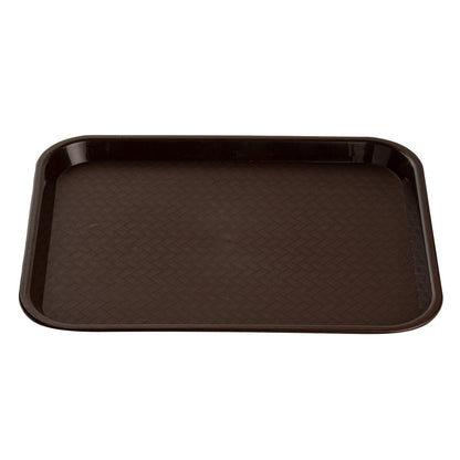 Chef 101 Rectangle Brown Plastic Fast Food Tray - 10" x 14" - 1 count box