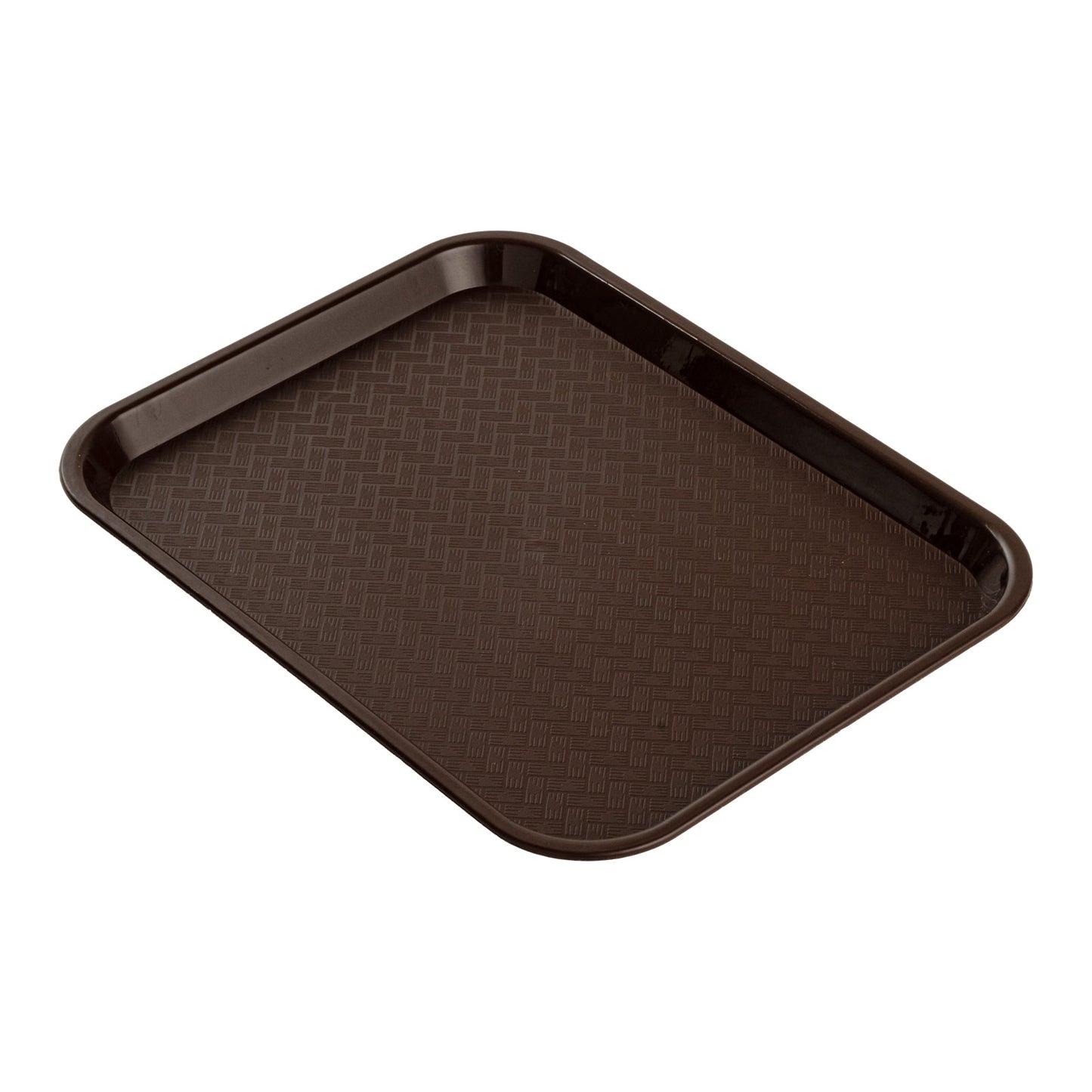 Chef 101 Rectangle Brown Plastic Fast Food Tray - 10" x 14" - 50 count box