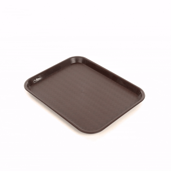 Chef 101 Rectangle Brown Plastic Fast Food Tray - 10" x 14" - 10 count box