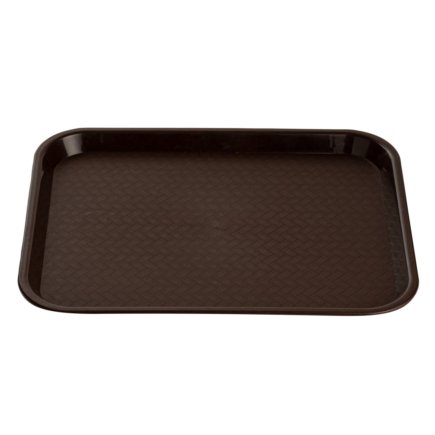 Chef 101 Rectangle Brown Plastic Fast Food Tray - 10" x 14" - 50 count box