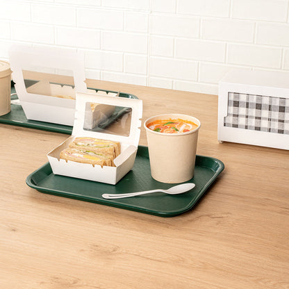 Chef 101 Rectangle Forest Green Plastic Fast Food Tray - 10" x 14" - 1 count box