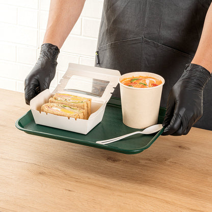 Chef 101 Rectangle Forest Green Plastic Fast Food Tray - 10" x 14" - 1 count box