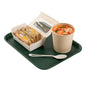 Chef 101 Rectangle Forest Green Plastic Fast Food Tray - 10" x 14" - 10 count box