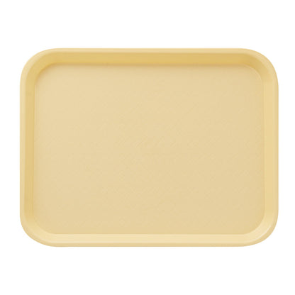 Chef 101 Rectangle Beige Plastic Fast Food Tray - 12" x 16" - 10 count box