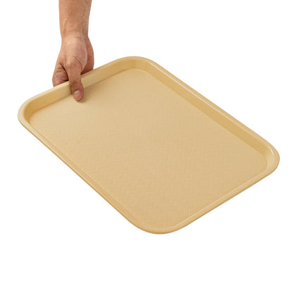 Chef 101 Rectangle Beige Plastic Fast Food Tray - 12" x 16" - 50 count box