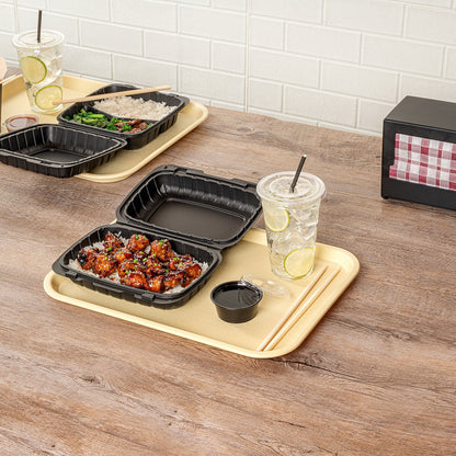 Chef 101 Rectangle Beige Plastic Fast Food Tray - 12" x 16" - 50 count box