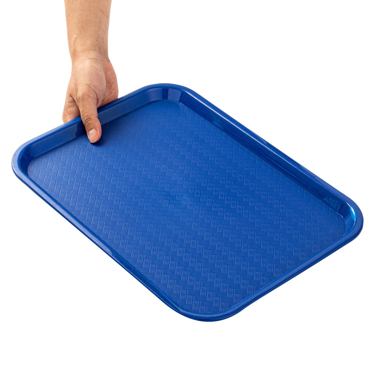 Chef 101 Rectangle Blue Plastic Fast Food Tray - 12" x 16" - 1 count box