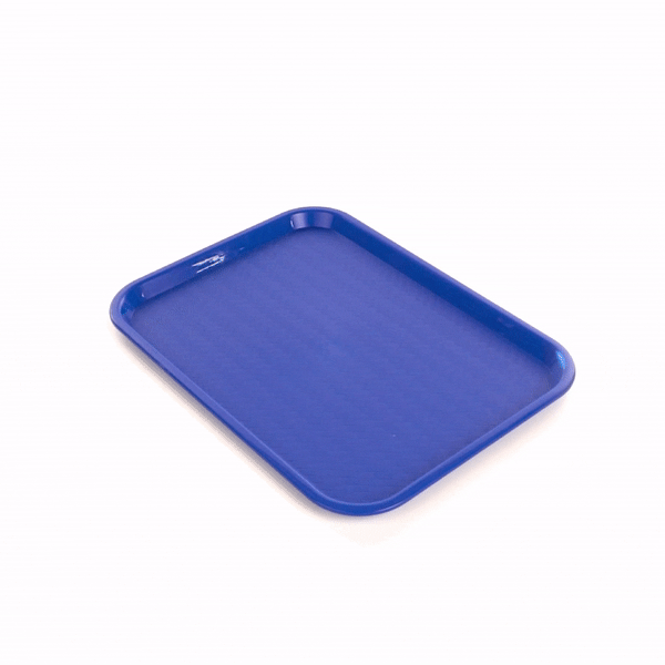 Chef 101 Rectangle Blue Plastic Fast Food Tray - 12" x 16" - 1 count box