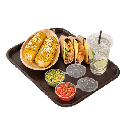 Chef 101 Rectangle Brown Plastic Fast Food Tray - 12" x 16" - 10 count box