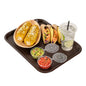Chef 101 Rectangle Brown Plastic Fast Food Tray - 12" x 16" - 10 count box