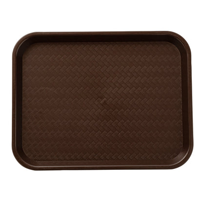 Chef 101 Rectangle Brown Plastic Fast Food Tray - 12" x 16" - 10 count box