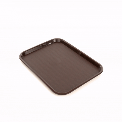 Chef 101 Rectangle Brown Plastic Fast Food Tray - 12" x 16" - 50 count box