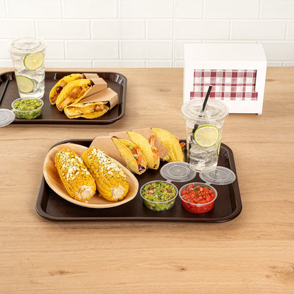 Chef 101 Rectangle Brown Plastic Fast Food Tray - 12" x 16" - 50 count box