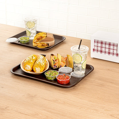 Chef 101 Rectangle Brown Plastic Fast Food Tray - 12" x 16" - 50 count box