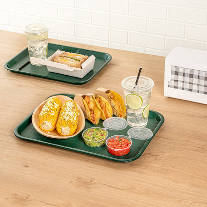 Chef 101 Rectangle Forest Green Plastic Fast Food Tray - 12" x 16" - 1 count box